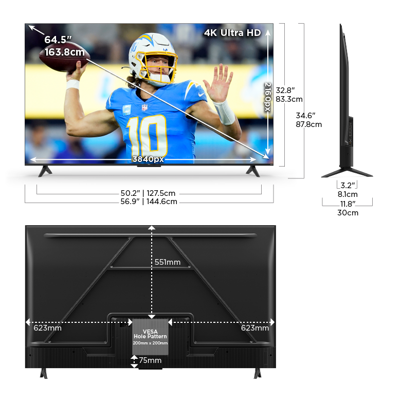 TCL 65" S Class 4K UHD HDR LED Smart TV with Roku TV 65S450R TCL USA